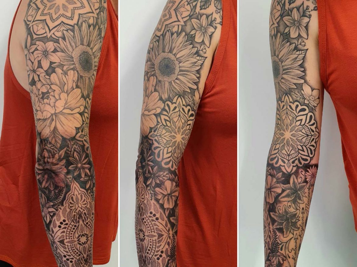 Floral arm tattoo - Dan - Kingaroy