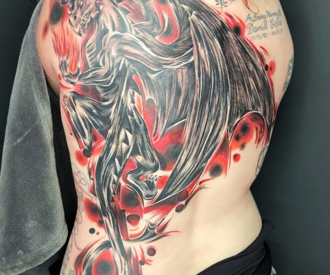 Tattoo - Shoulder blade to back dragon - Dan - Kingaroy