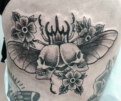 Tattoo - Skulls Flowers and Wings - Dan - Kingaroy