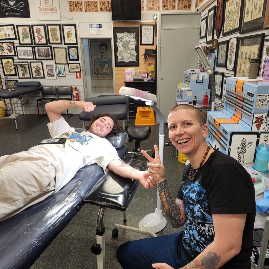 Wild Honey Tattoo Studio – Dan with client
