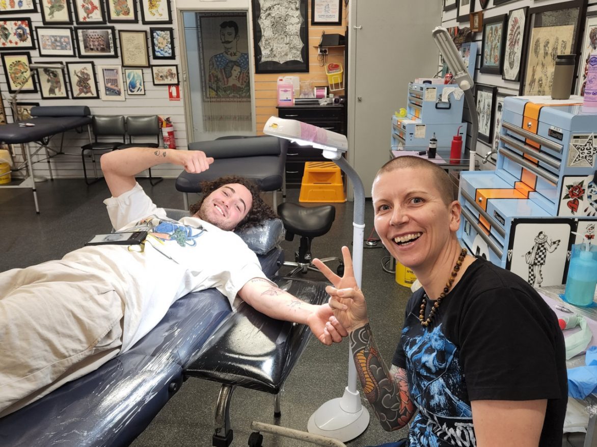 Wild Honey Tattoo Studio - Dan with client