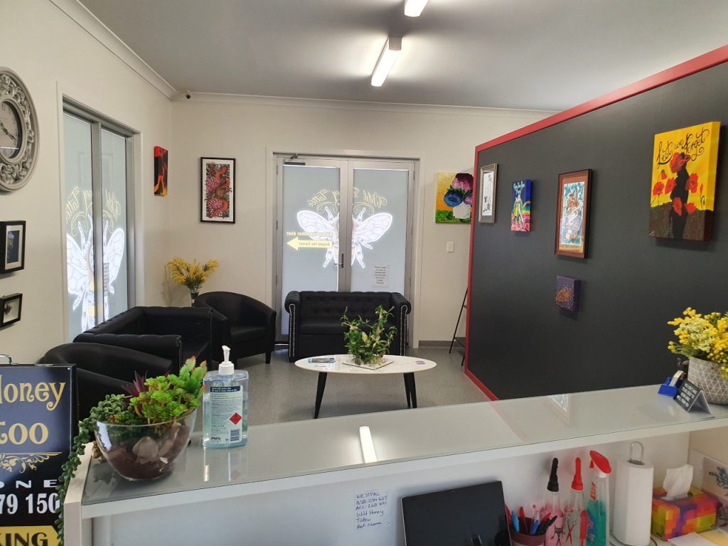 Wild Honey Tattoo Studio – waiting room