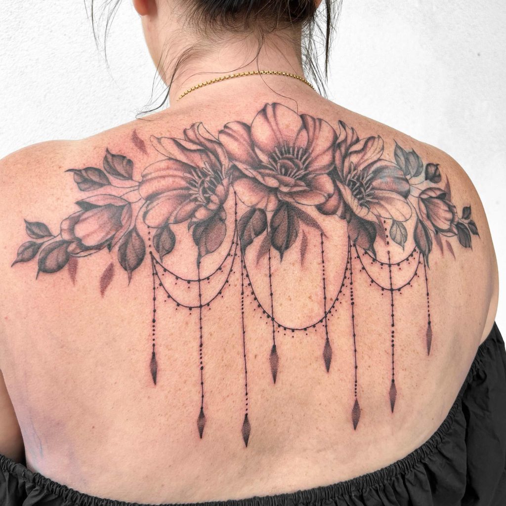 Floral back tattoo Kingaroy – By Danica