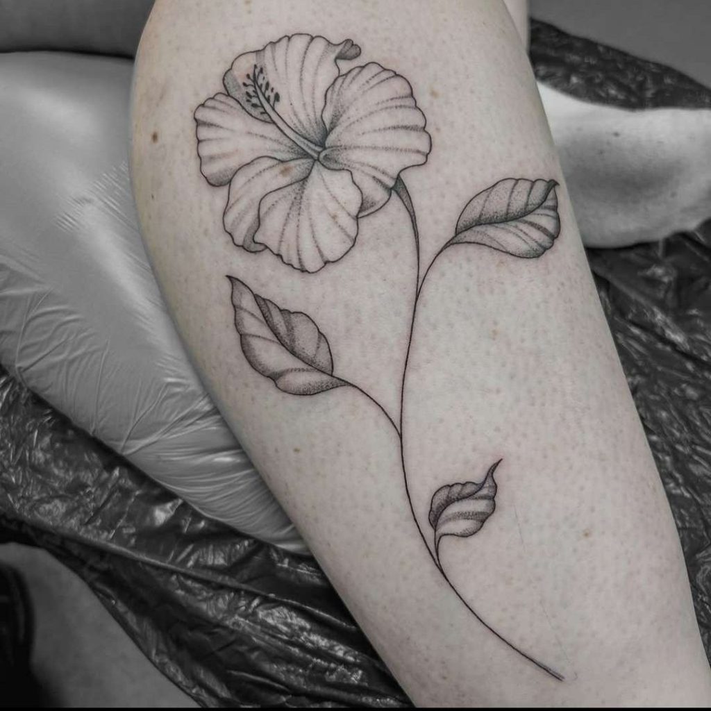 Black and White Flower Tattoo