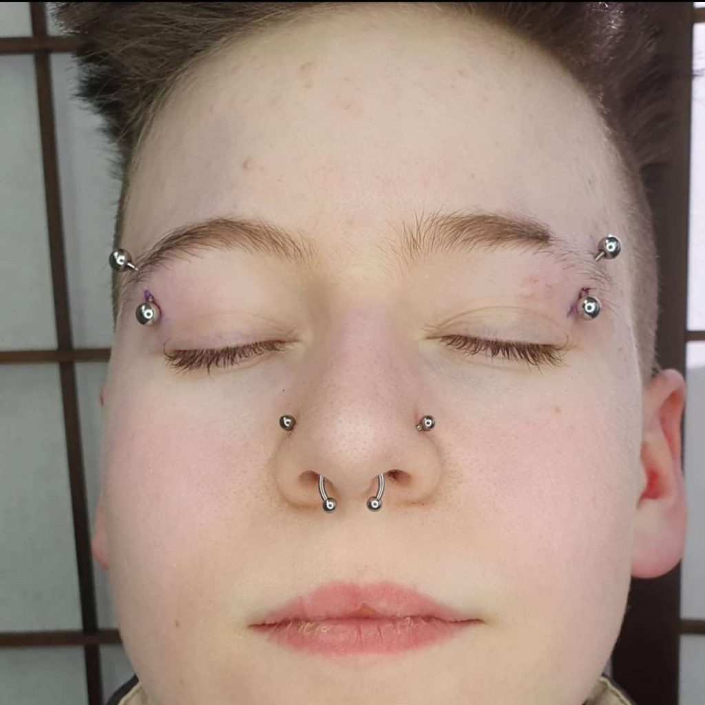 Brow and Nose Piercing